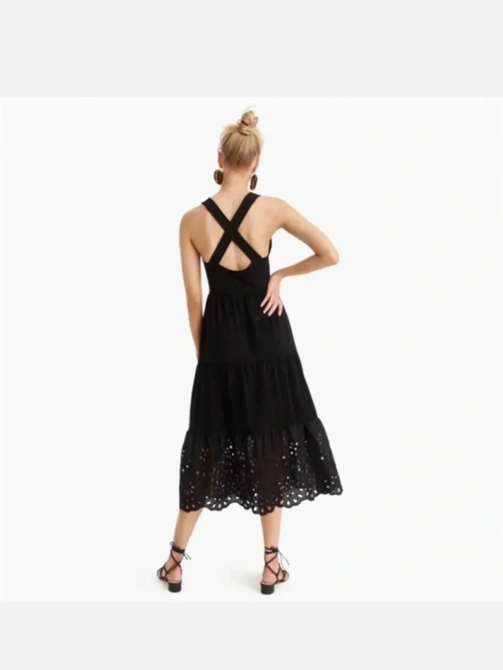 J Crew Tiered Eyelet Maxi Dress